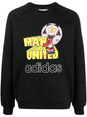 adidas Man United print sweatshirt - Black