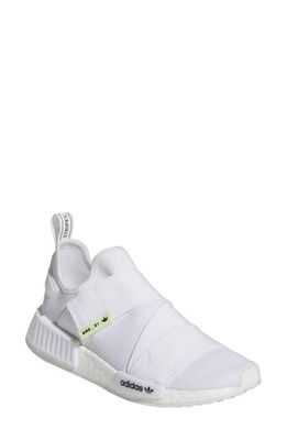 adidas NMD_R1 Slip-On Sneaker in White/White/Core Black