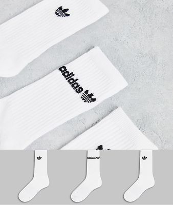 adidas Originals 3 pack crew socks in white