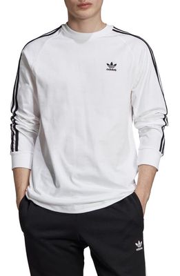 adidas Originals 3-Stripes Long Sleeve T-Shirt in White