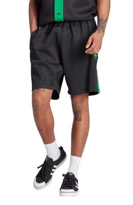 adidas Originals 3-Stripes Recycled Polyester Shorts in Black/Green