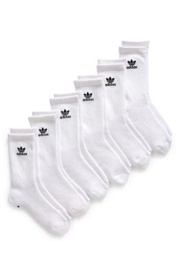 adidas Originals 6 pack crew socks in white