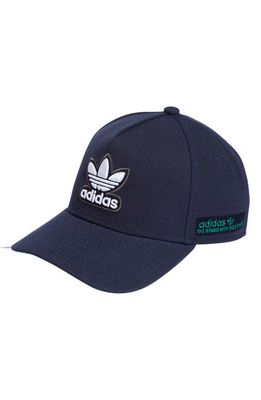 adidas Originals A-Frame Snapback Baseball Cap in Night Indigo/Green/White