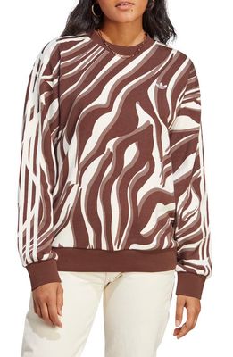 adidas Originals Abstract Animal Print Sweatshirt in Brown