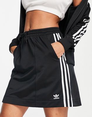 adidas Originals adicolor 3 stripe skirt in black