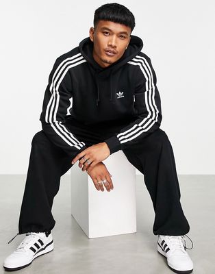 adidas Originals adicolor 3-Stripes hoodie in black