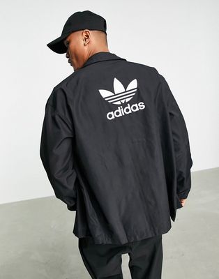 adidas Originals adicolor coach jacket in black