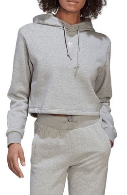 adidas Originals Adicolor Essentials Crop Fleece Hoodie in Medium Grey Heather