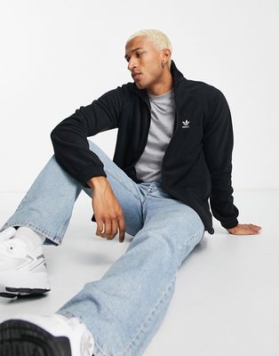 adidas Originals adicolor full zip through fleece in black