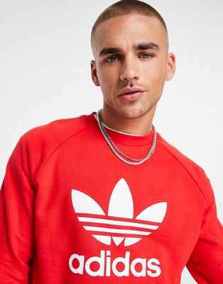 adidas Originals adicolor large logo sweatshirt in red