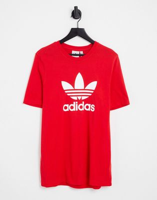 adidas Originals adicolor large logo t-shirt in red