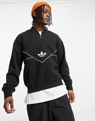 adidas Originals adicolor Next Colorado half zip sweatshirt in black