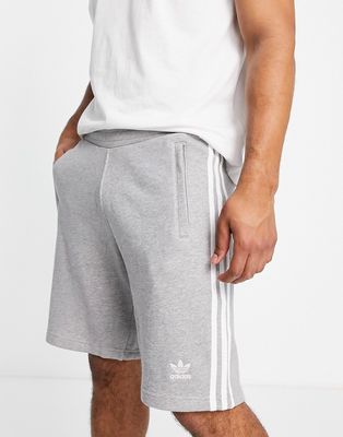 adidas Originals adicolor three stripe 10 inch shorts in gray-Grey