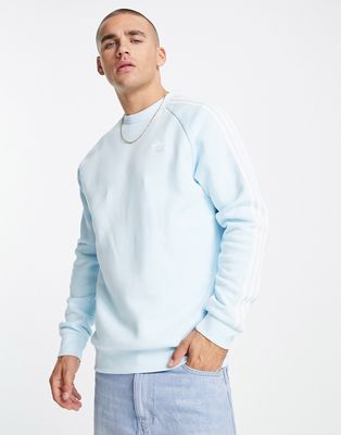 adidas Originals adicolor three stripe sweatshirt in almost blue