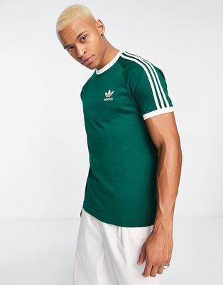 adidas Originals adicolor three stripe t-shirt in green