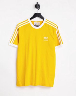 adidas Originals adicolor three stripe t-shirt in yellow