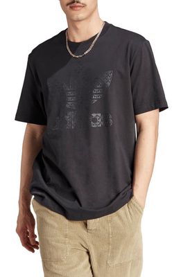 adidas Originals All Over Print Cotton Graphic T-Shirt in Black