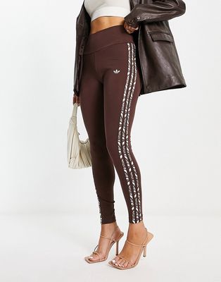 adidas Originals Animal Abstract leggings in brown