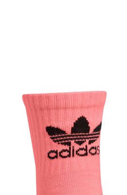 adidas Originals Assorted 3-Pack Trefoil Quarter Socks in Bright Pink