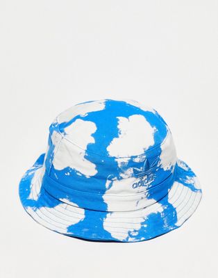 adidas Originals bucket hat in blue and white cloud print