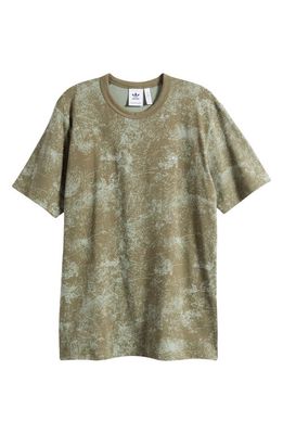 adidas Originals Camo Print Cotton T-Shirt in Olive Strata