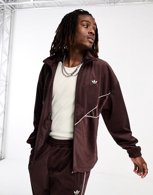 adidas Originals Colorado full zip cord sweatshirt in brown