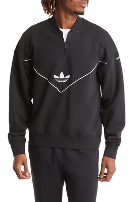 adidas Originals Colorado Oversize Half Zip Sweatshirt in Black/White