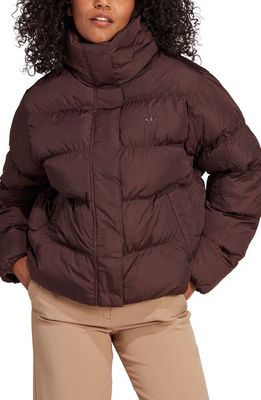 adidas Originals Crop Puffer Jacket in Shadow Brown