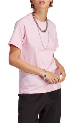 adidas Originals Embroidered Trefoil Cotton T-Shirt in True Pink