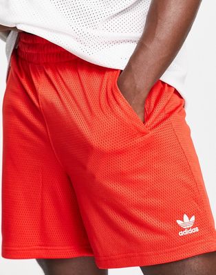 adidas Originals Essentials basketball style shorts in vivid red