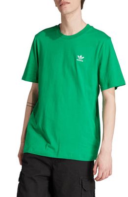 adidas Originals Essentials Embroidered Trefoil Cotton T-Shirt in Green