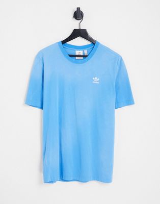 adidas Originals Essentials garment dyed T-shirt in blue-Black