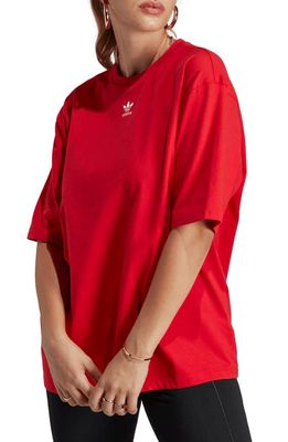 adidas Originals Essentials Oversize Cotton T-Shirt in Better Scarlet