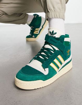 adidas Originals Forum 84 Hi sneakers in green and white