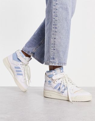 adidas Originals Forum Hi 84 Premium sneakers in white with blue detail