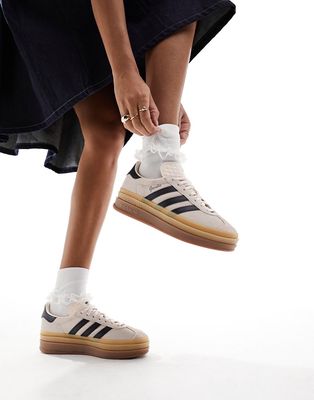 adidas Originals Gazelle Bold sneakers in beige and black-Neutral