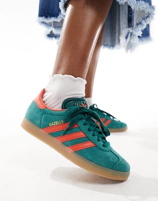 adidas Originals Gazelle sneakers in green and red
