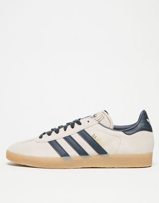 adidas Originals gazelle sneakers in off-white and navy