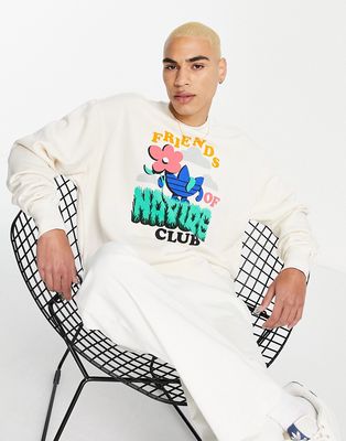 adidas Originals Graphics Friends of Nature sweatshirt in non dye-Neutral