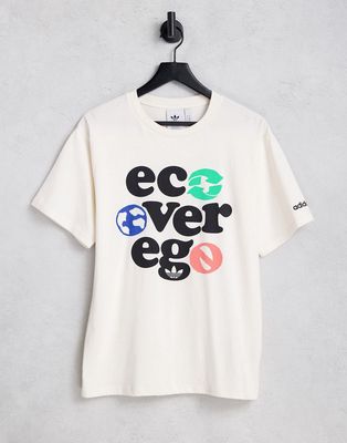 adidas Originals Graphics over Ego t-shirt in non dye - BEIGE-Neutral
