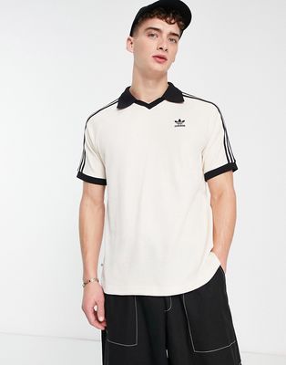 adidas Originals House Of Adicolor polo shirt in off white