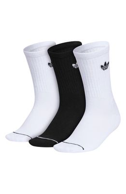 adidas Originals Icon 2.0 Assorted 3-Pack Crew Socks in White/Black