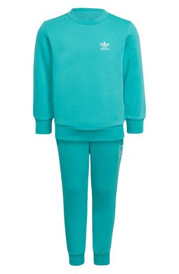 adidas Originals Kids' Crewneck Sweatshirt & Sweatpants Set in Teal