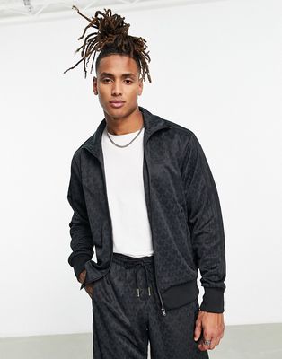 adidas Originals Monogram full zip sweatshirt in black-Neutral