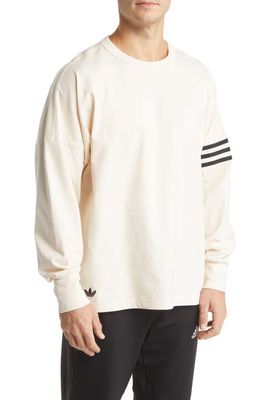 adidas Originals Neuclassics Oversize Long Sleeve T-Shirt in Wonder White/Black