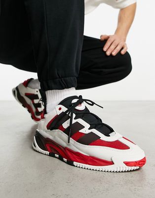 adidas Originals Niteball sneakers in white and red-Black
