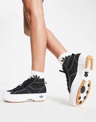 adidas Originals nizza trek sneakers in black