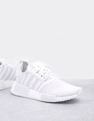 adidas Originals NMD R1 Primeblue sneakers in triple white