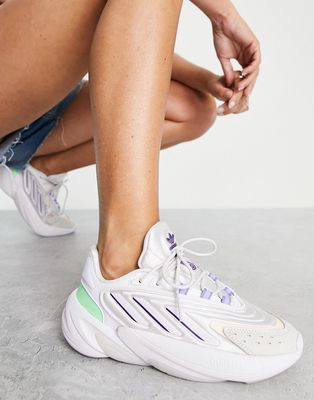 adidas Originals Ozelia sneakers in white with yellow details