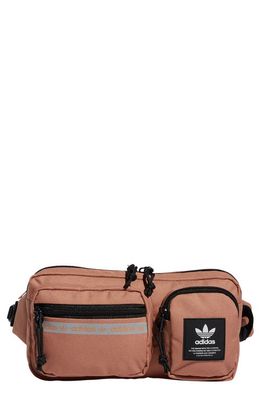 adidas Originals Rectangle Recycled Polyester Crossbody Bag in Clay Strata Brown/Black